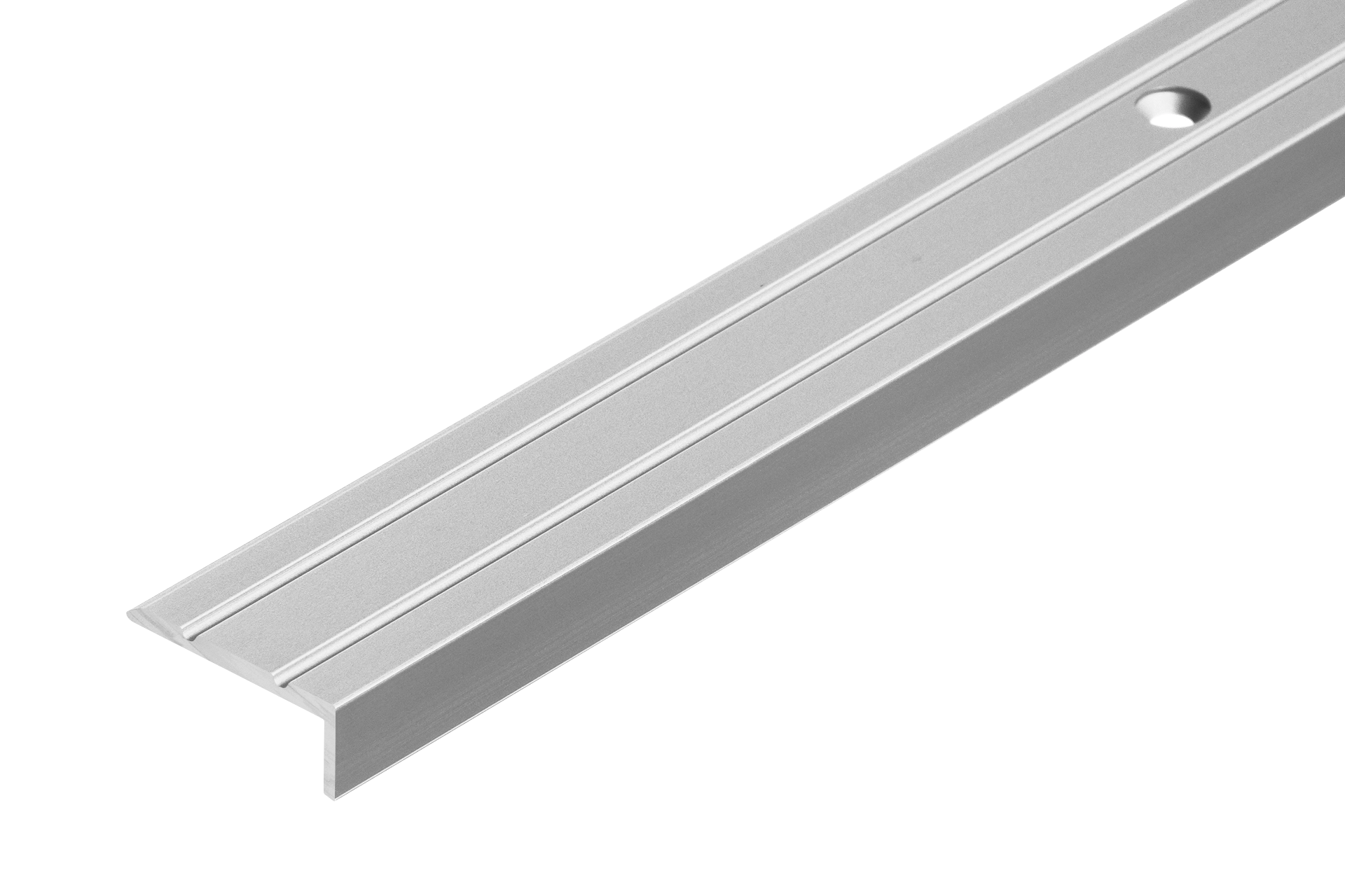 Narrow aluminum stair profile 25x10mm Cezar Silver Matt 2.70m
