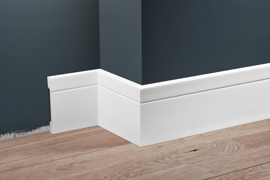 LPC-20 skirting board 108x15.9mm Cezar White RAL9003 Gloss 2.44m