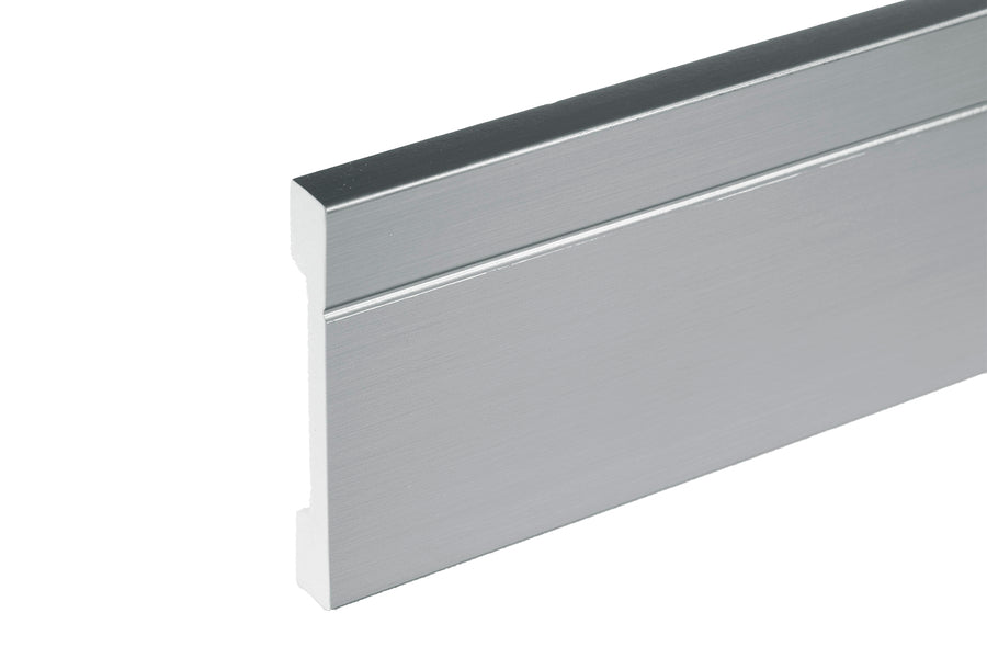 LPC-20 skirting board 108x15.9mm Cezar Silver Brushed Gloss 2.44m