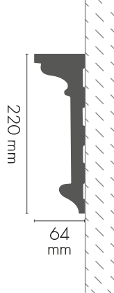 Listwa naścienna gładka LNG-06 Cezar Biały 2,40m