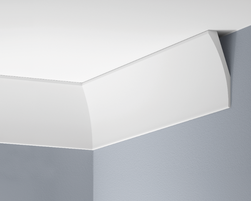 Smooth LGG-54 cornice strip, glued, Cezar White, 2.44 m