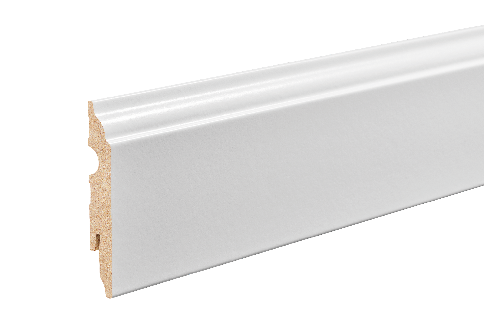 Listwa przypodłogowa dekoracyjna MDF 82x13mm Cezar Biały RAL9003 lakier półmat 2,20m