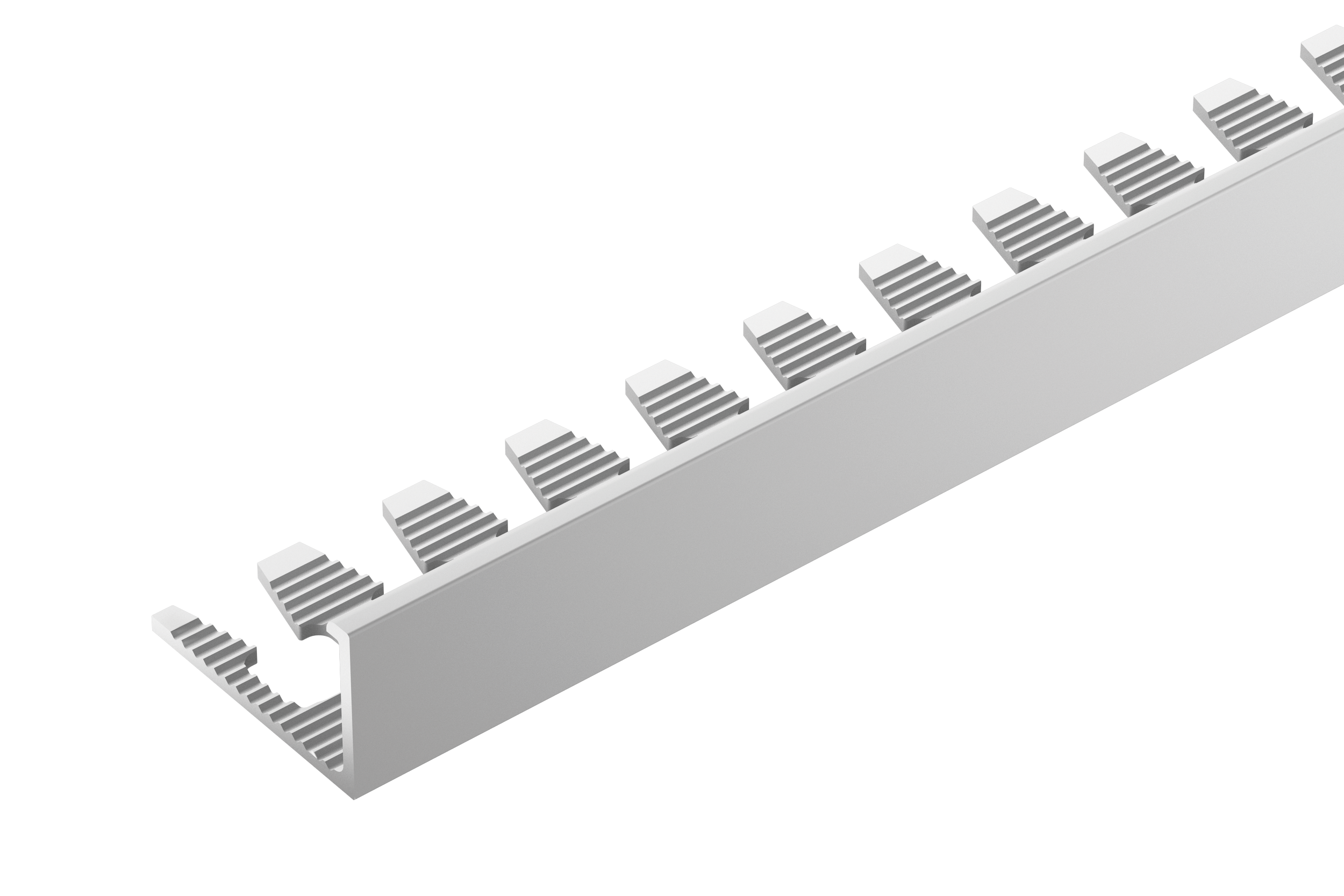 Profil do glazury aluminiowy narożny 8mm do łuków Cezar Srebrny Mat 2,50m