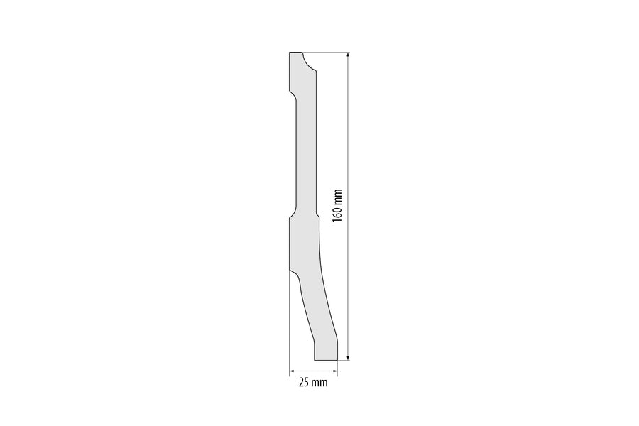 Listwa przypodłogowa LPC-35 160x25mm Cezar Biały Mat 2,44m