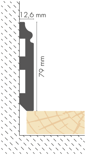Listwa przypodłogowa LPC-07 79x12,9mm Cezar Biały Mat 2,44m