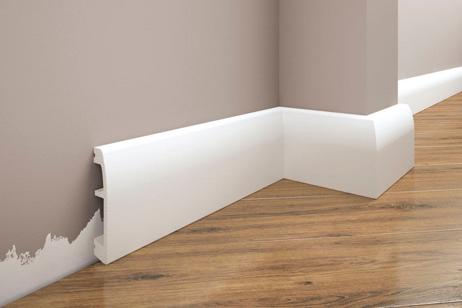 LPC-06 skirting board 69x14mm Cezar Silver Brushed Gloss 2.44m