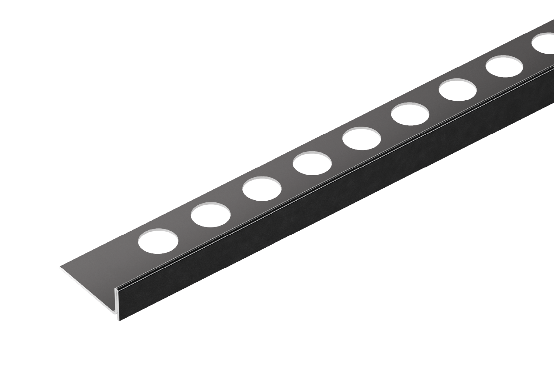 Profil do glazury brodzikowy THERMA LINE spad. boczny lewy 30x1mm Cezar Czarny połysk 1,2m