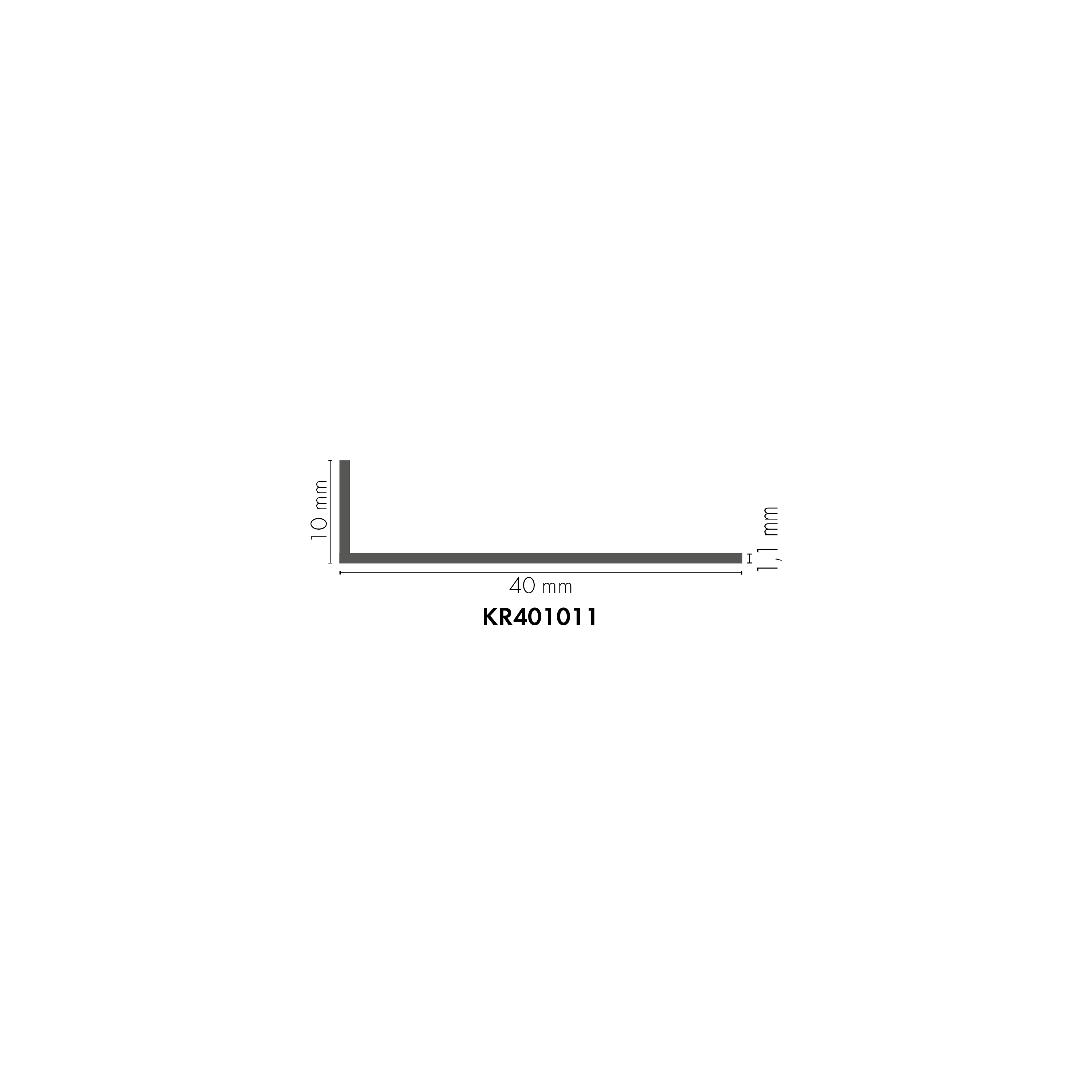 Kątownik PVC 40x10x1,1mm Cezar Biały RAL9003 Mat 1m