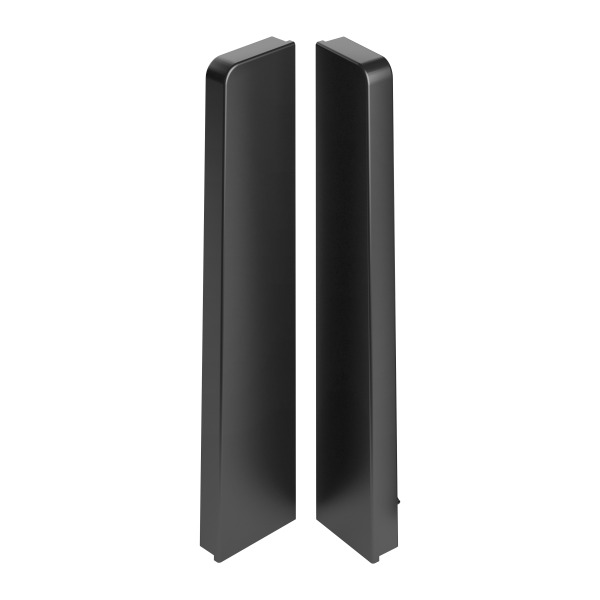 Торцевые заглушки для полосы MASTERLINE 17,1x61,5 мм, пара, 1 комплект = 2 шт. (длина + ширина), черный матовый RAL 9005