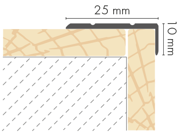 Narrow aluminum stair profile 25x10mm Cezar Light Oak Matte 2.70m