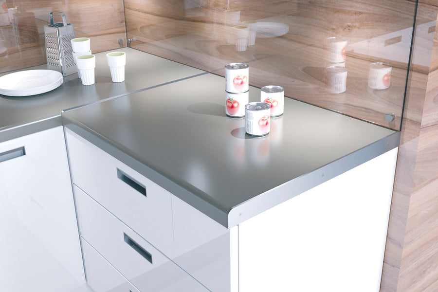 Listwa do blatu aluminiowa kątowa 28mm Cezar Szampan Mat 0,625m