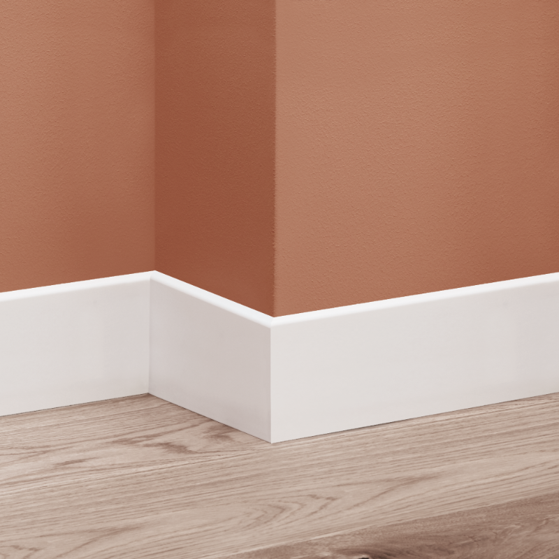 Плинтус LPC-51 80x14 мм, матовый белый, цвет Cezar, длина 2,44 м.