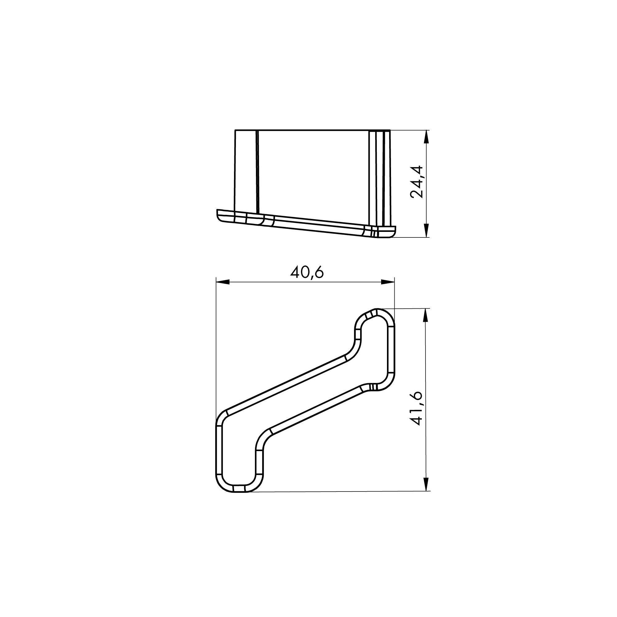 Tile caps for balcony eaves 32.2x101.8mm Cezar Graphite RAL7024 Matt