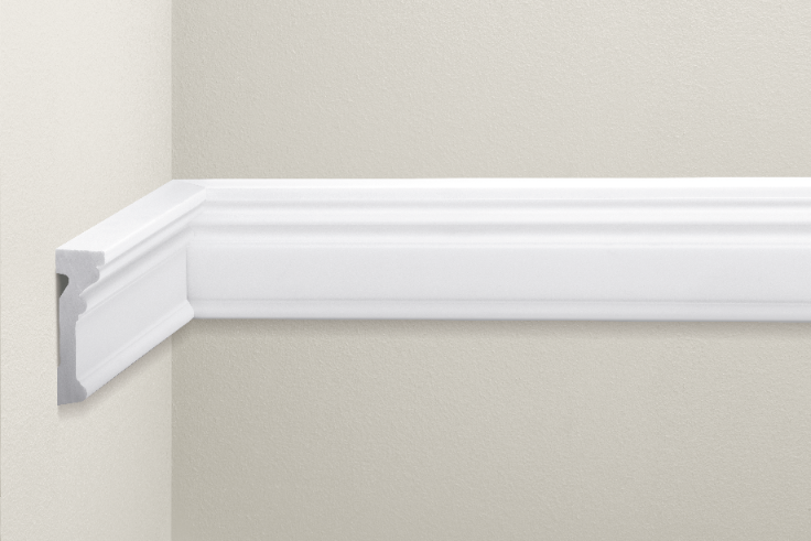 Listwa naścienna gładka LNG-01 Cezar Biały 2,40m