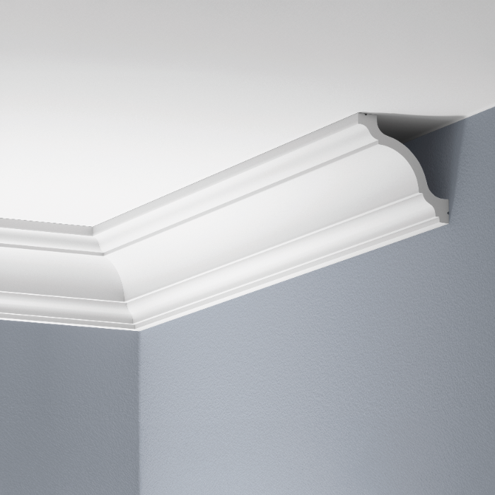 Smooth LGG-47 cornice strip glued Flex Cezar White Matt 2.44 m