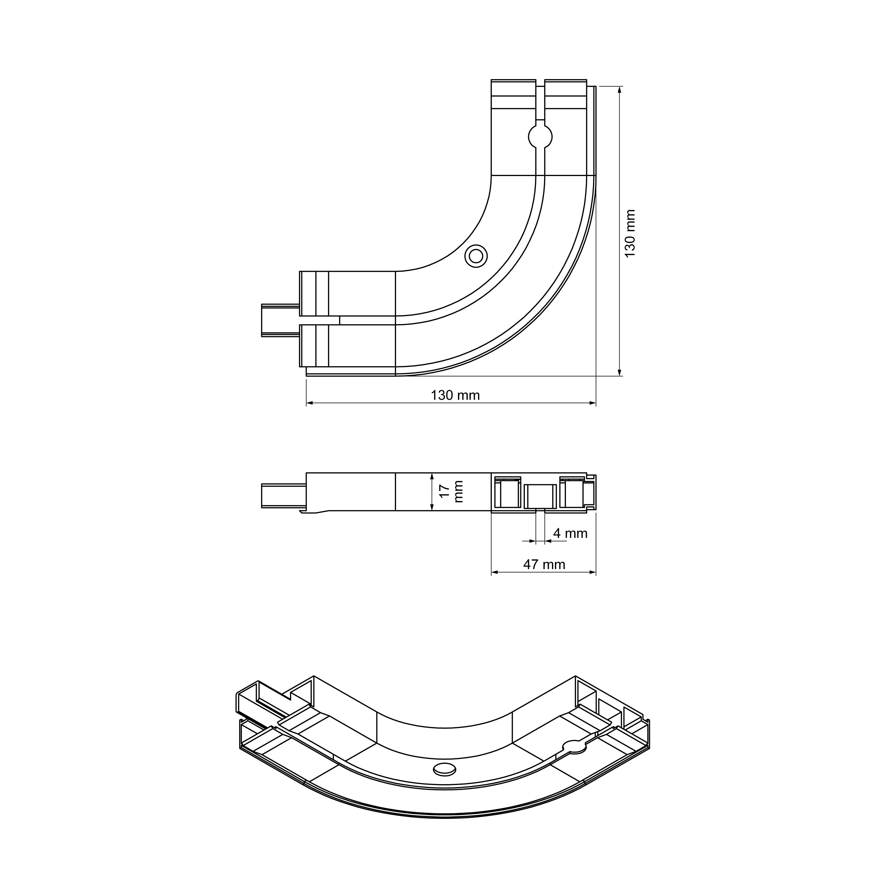 Łuk zakończeniowy PVC PROLINE1 1kpl=L+P Cezar Biały