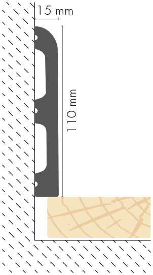 Listwa przypodłogowa LPC-10 110x15mm Cezar Biały RAL9003 Połysk 2,44m