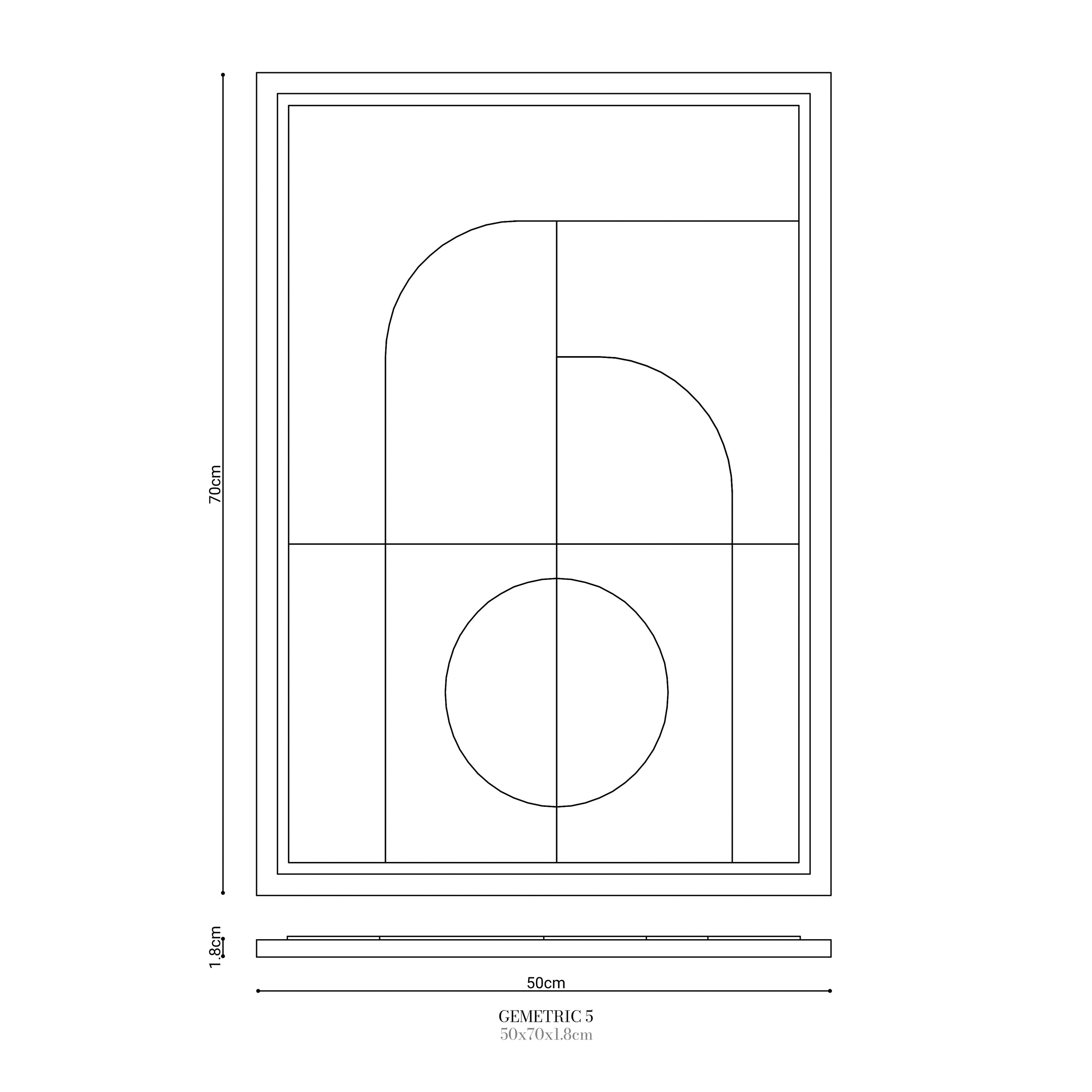 Wall Decor 500x700x18mm GEOMETRIC 5 MURSO Bianco