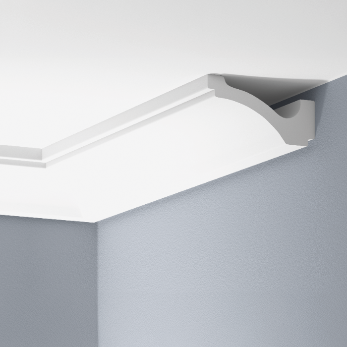 Smooth LGG-55 cornice strip, glued, Cezar White, 2.40 m