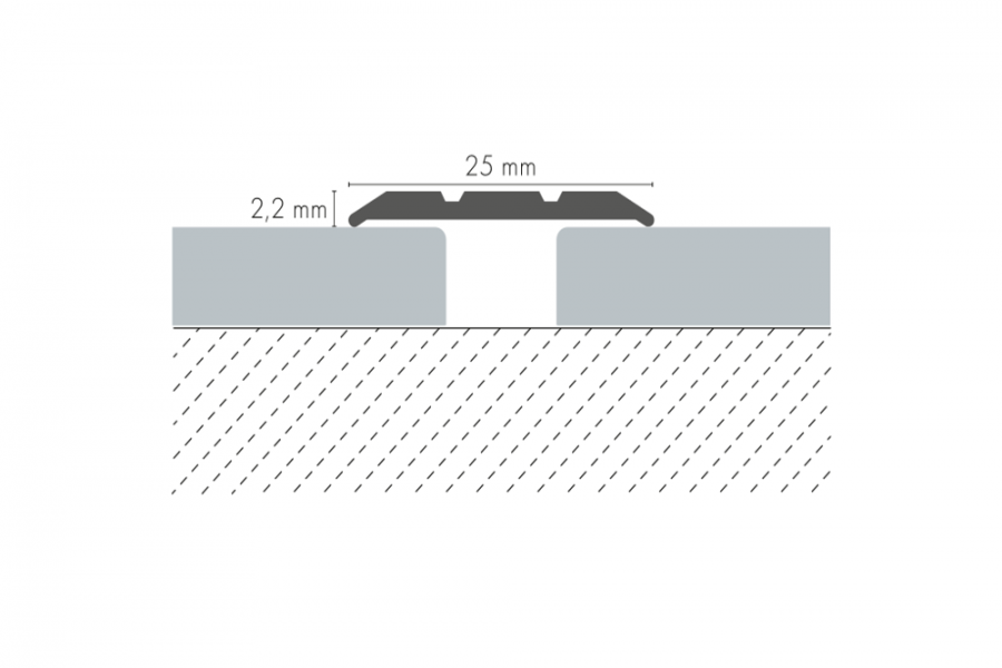 Profil progowy płaski aluminiowy 25mm klejony Cezar Złoty Mat 0,90m
