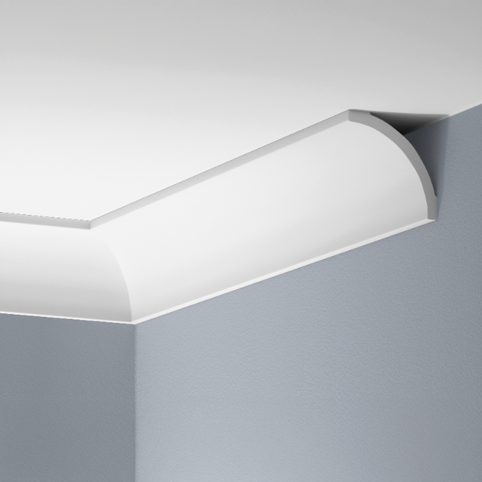 Smooth LGG-48 cornice strip, glued, Cezar White, 2.44 m