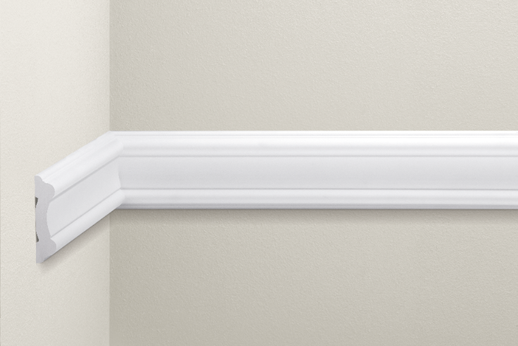 Listwa naścienna gładka LNG-13 Flex Cezar Biały 2,40m