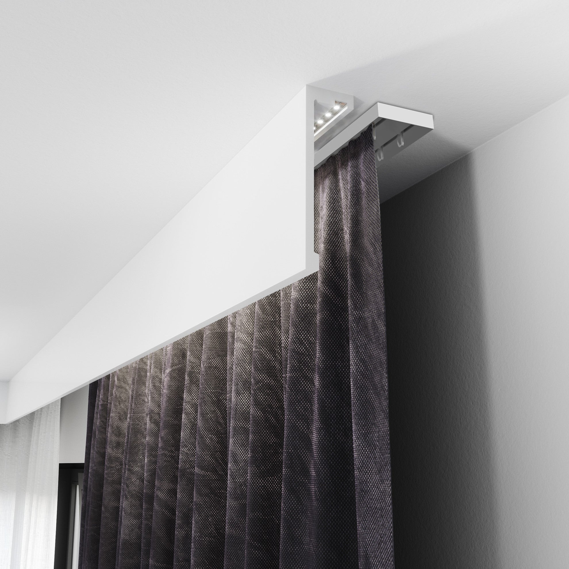 SMART2 Cezar PVC double ceiling rail White 2m