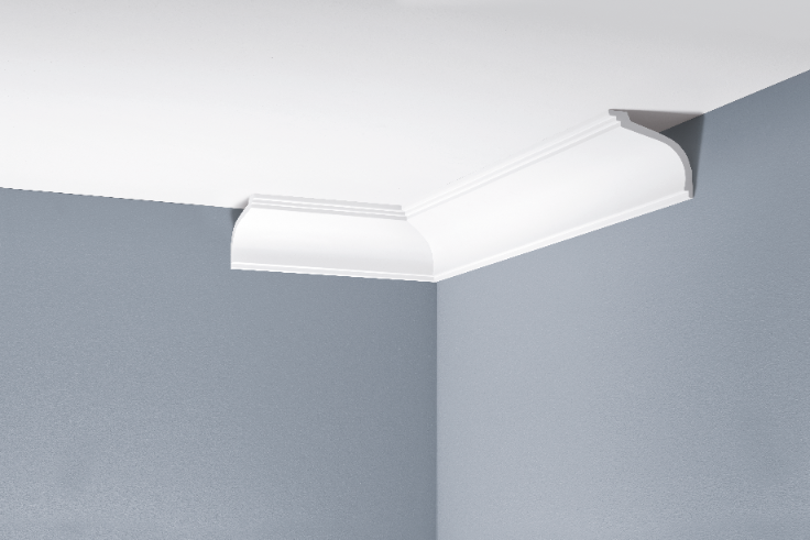 Smooth cornice strip LGG-05 Cezar White 2.40 m