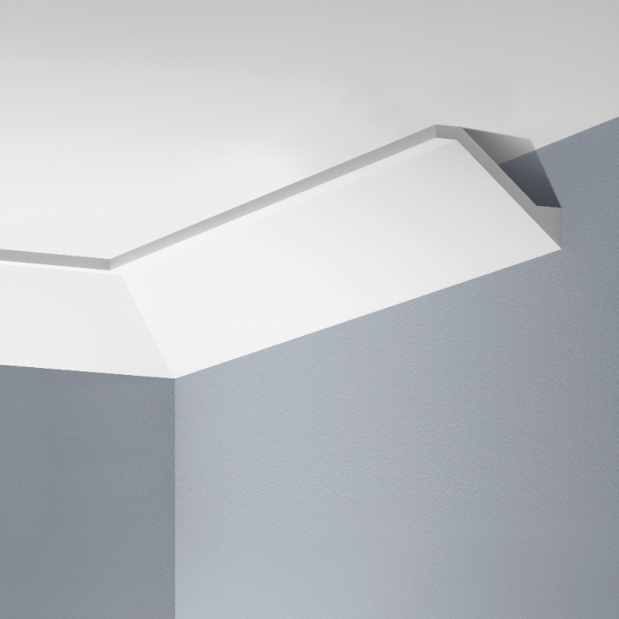 Smooth LGG-50 cornice strip, glued, Cezar White, 2.40 m