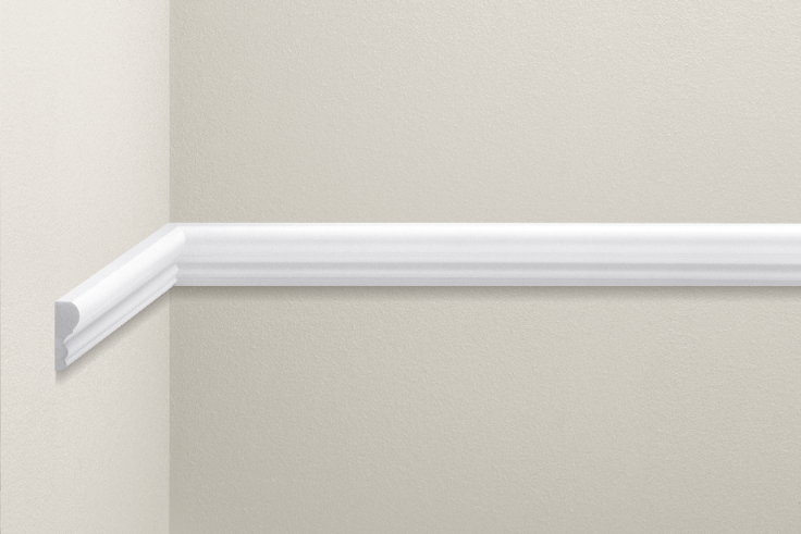 Listwa naścienna gładka LNG-08 Flex Cezar Biały 2,40m