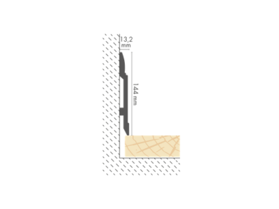 Listwa przypodłogowa LPC-25 144x13,2mm Cezar Biały Mat 2,44m