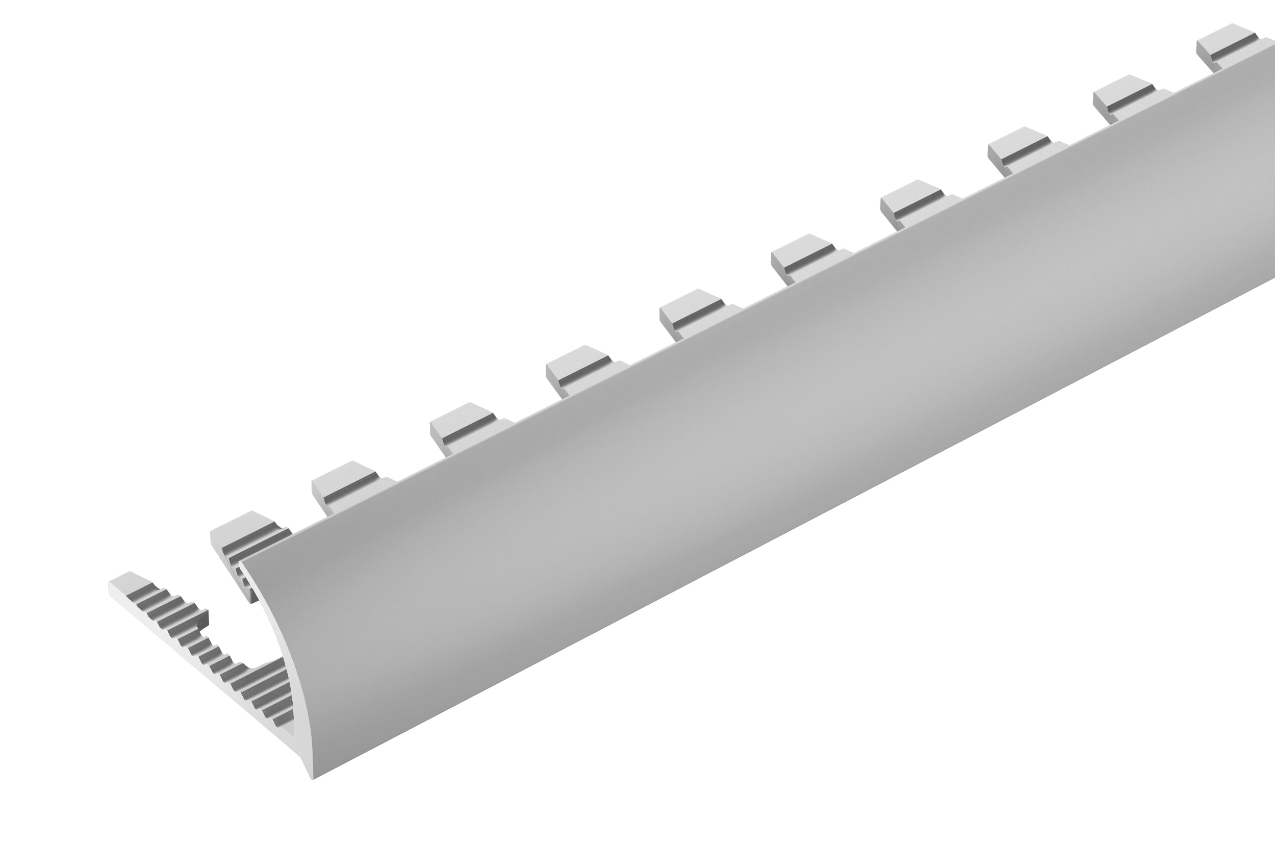 Aluminum tile profile, oval edge, 12mm, for Cezar Silver Matte arches, 2.50m