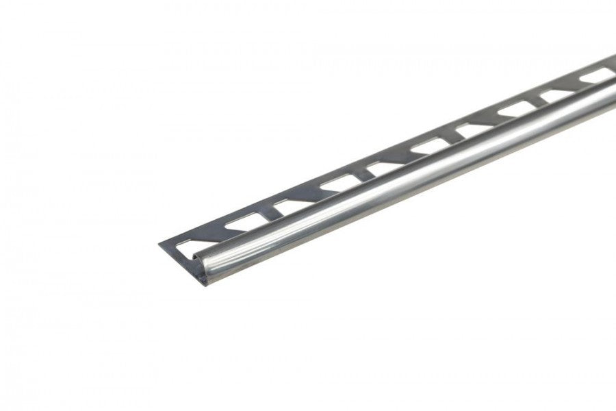 Profil do glazury ze stali nierdzewnej krawędziowy owalny 8mmx29mm Cezar Naturalny Połysk 2,50m