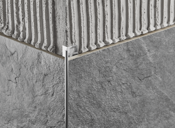 Aluminum external narrow tile profile 8 mm Cezar Gold Matt 2.50 m