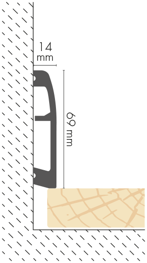 Listwa przypodłogowa LPC-06 69x14mm Cezar Biały RAL9003 Połysk 2,44m