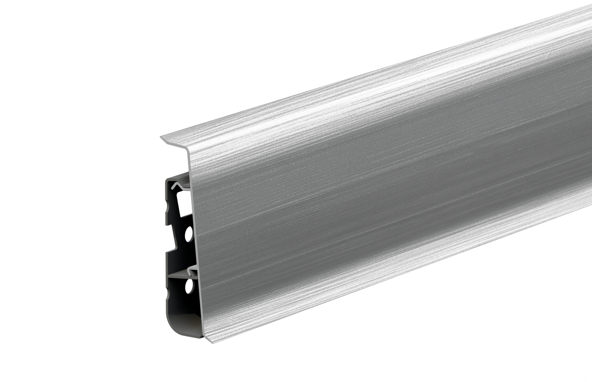 Listwa przypodłogowa PVC Hi Line Prestige 22x75mm Cezar Aluminium szczotkowane Mat 2,50m