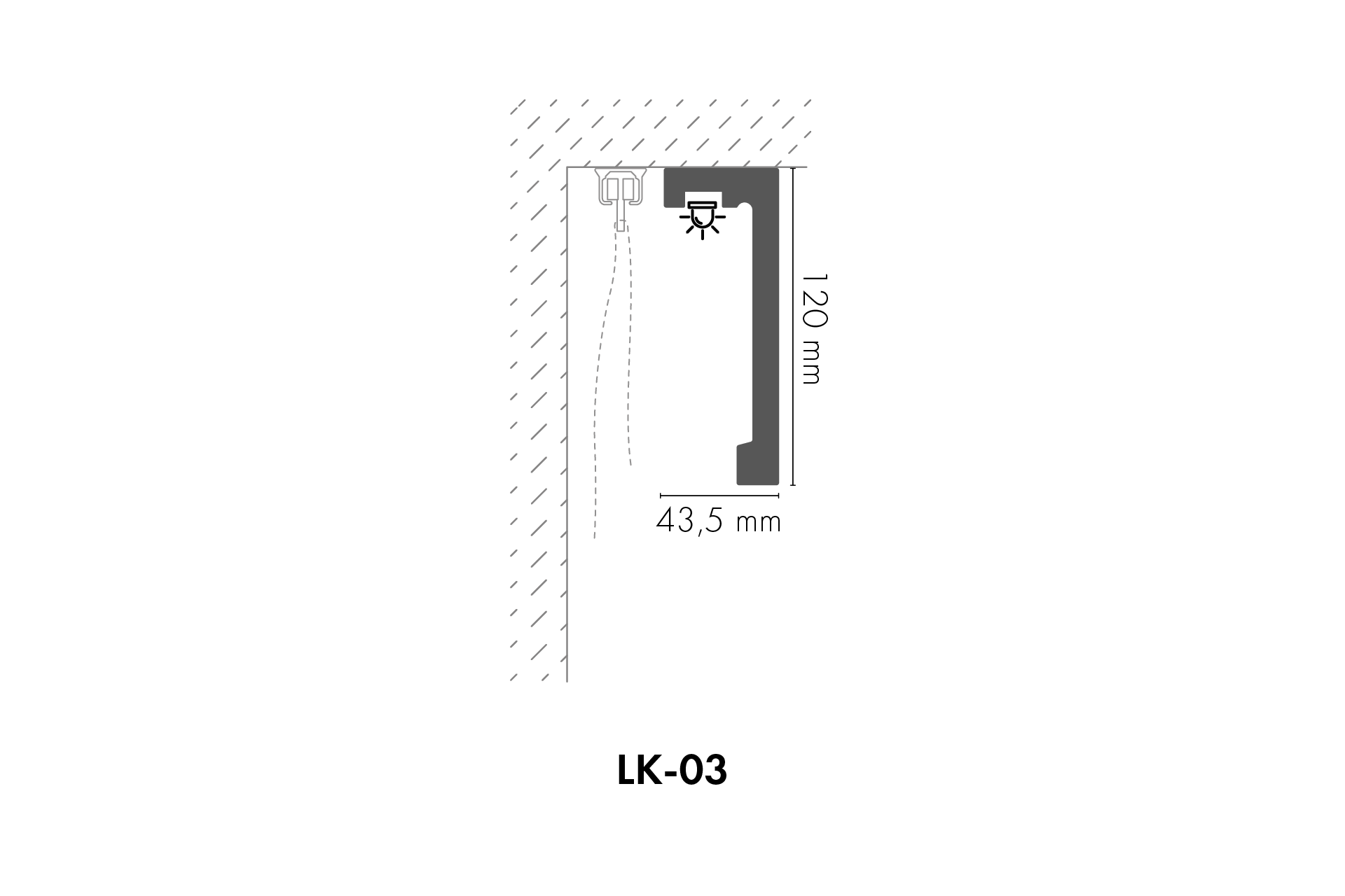 Listwa karniszowa 120x43,5mm Cezar Biały Mat 2,44m