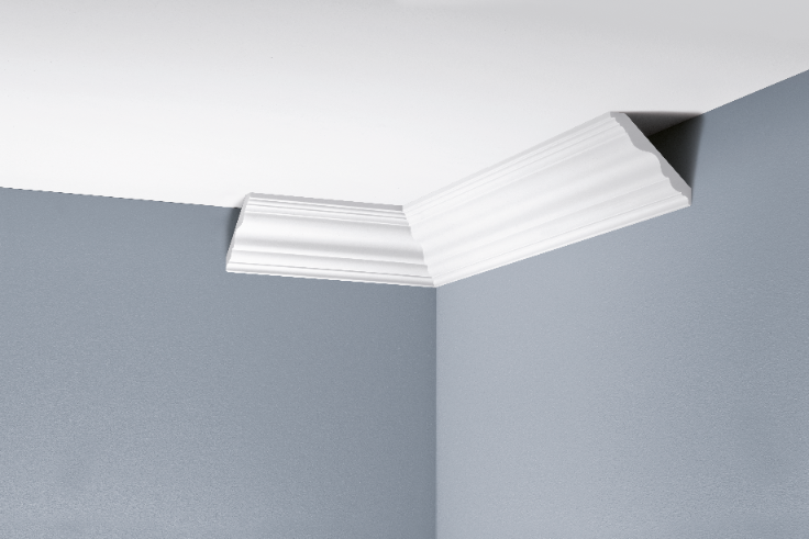 Smooth cornice strip LGG-04 Cezar White 2.40 m