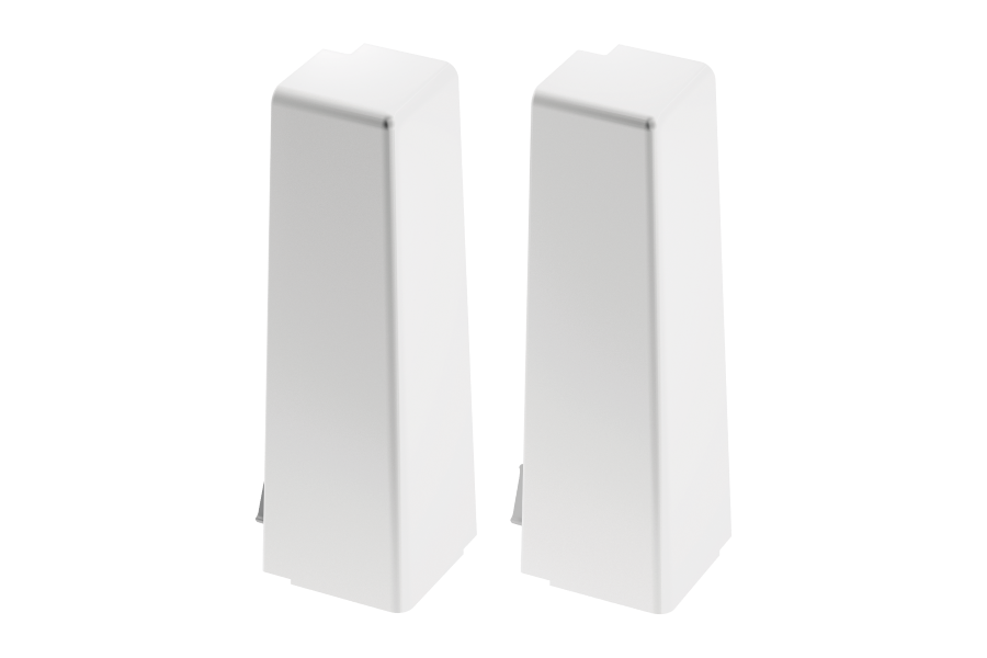 External corner for MASTERLINE skirting board 15x60mm 1 set = 2 pcs Cezar White RAL9003 Matt