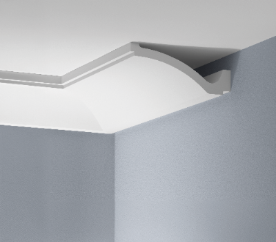 Smooth cornice strip LGG-56 glued Cezar White 2.40 m