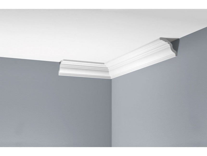 Smooth cornice strip LGG-01 Cezar White 2.40 m