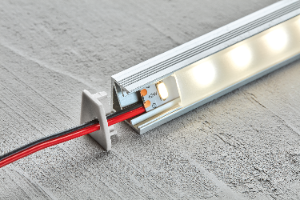 Zakończenia do listwy kątowej 30 do taśmy LED 14x16,5mm Cezar Aluminium Szary Jasny Mat
