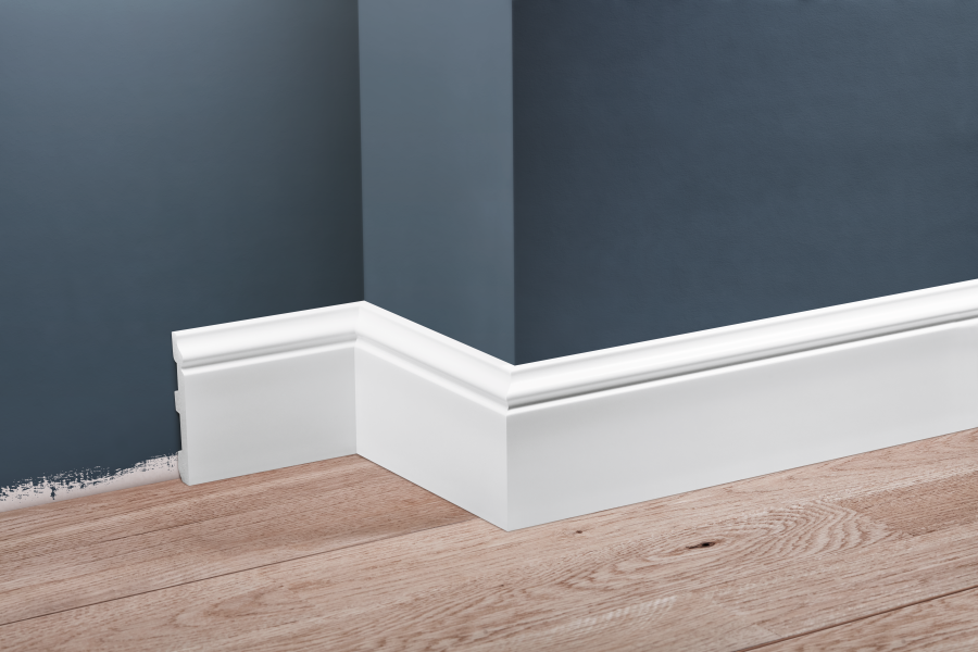 LPC-07 skirting board 79x12.9mm Cezar White RAL9003 Gloss 2.44m