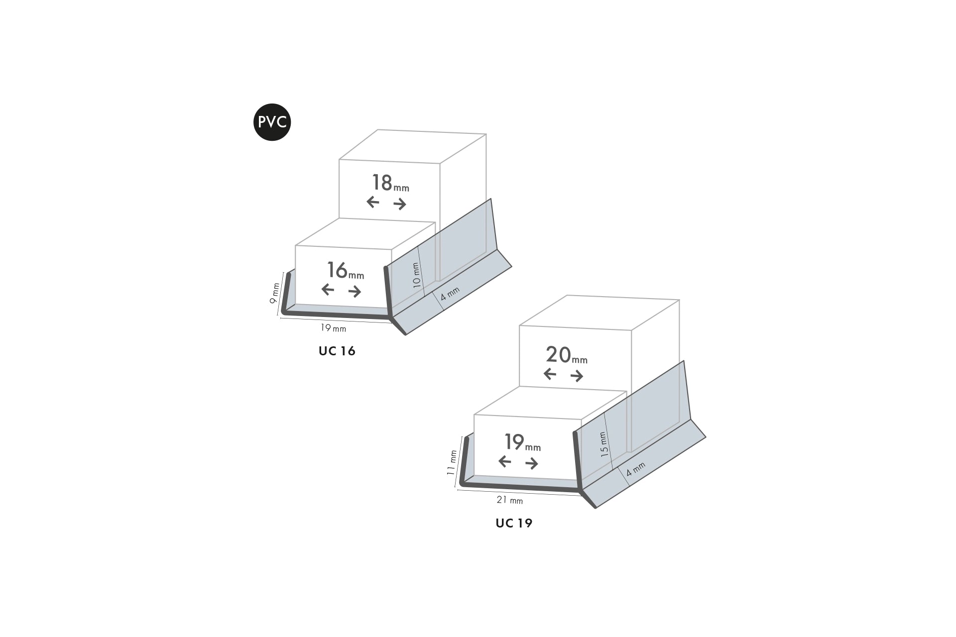 Uszczelka cokołowa 18-20mm PVC Cezar Transparentna Mat 3m