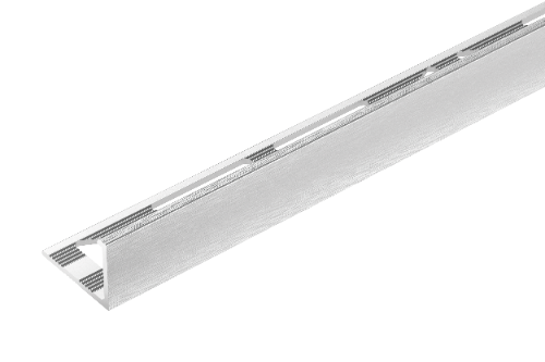 Алюминиевый угловой профиль для плитки 10 мм Cezar Silver El-Poler Brushed Gloss 2,50 м