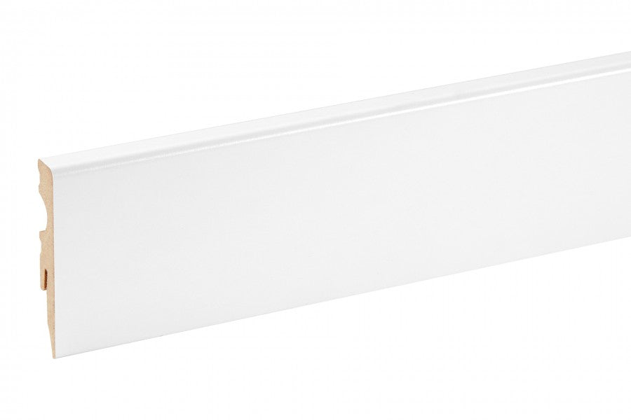 Listwa przypodłogowa kwadratowa MDF 58x14,5mm Cezar Biały RAL9003 okleina półmat 2,20m