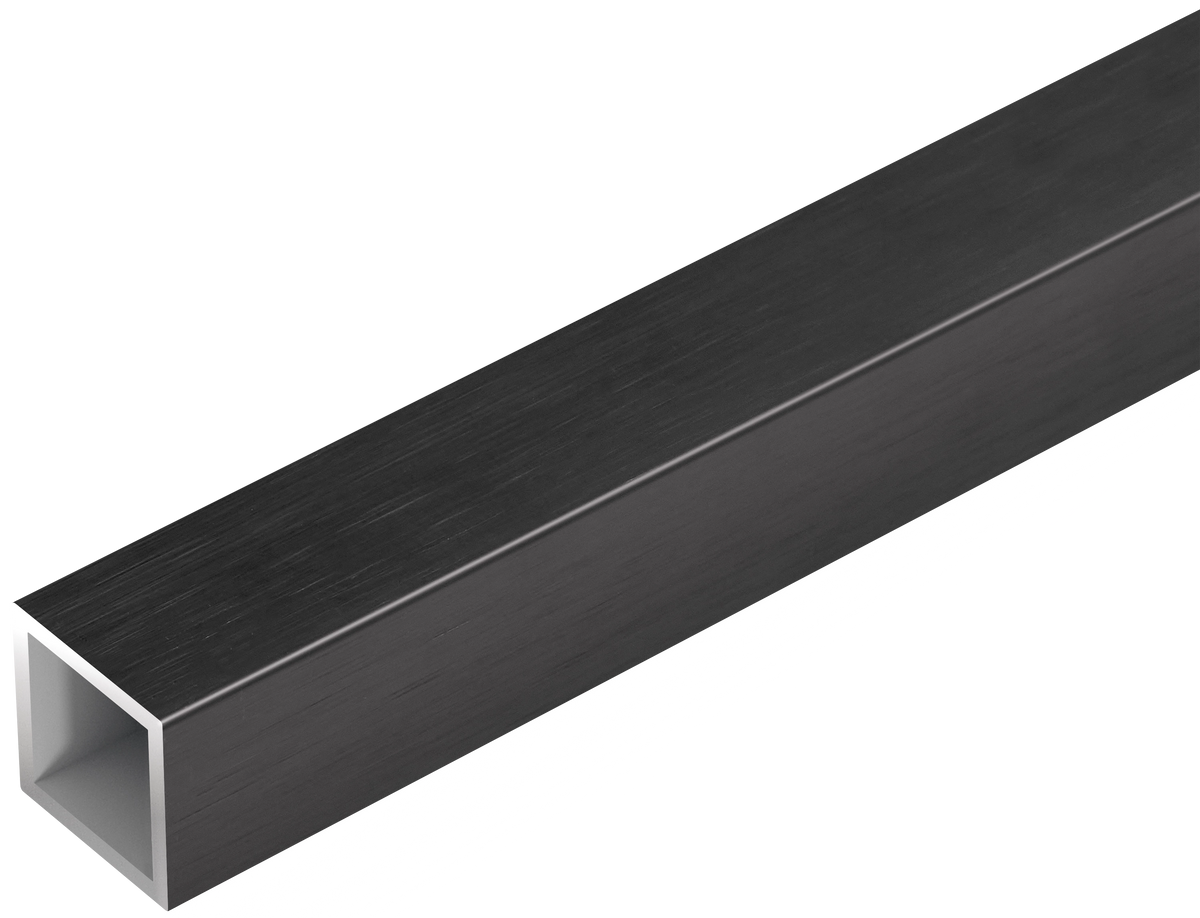 Rura czterokątna aluminiowa 20x20x1,5mm Cezar Czarny Szczotkowany mat 2,50m
