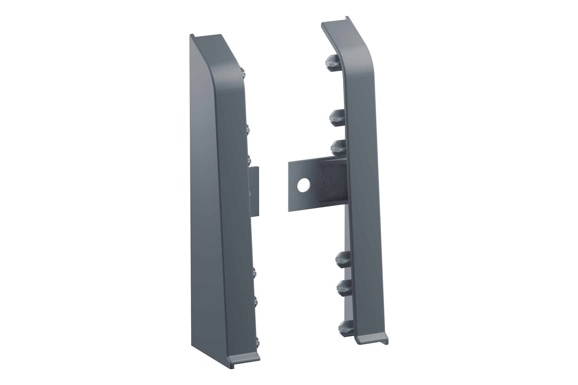 Zaślepki do listwy przypodłogowej Softline Cezar1kpl=2szt(L+P) Szary mat