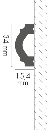 Listwa naścienna gładka 34x15,4mm Cezar Biały mat 2,44m