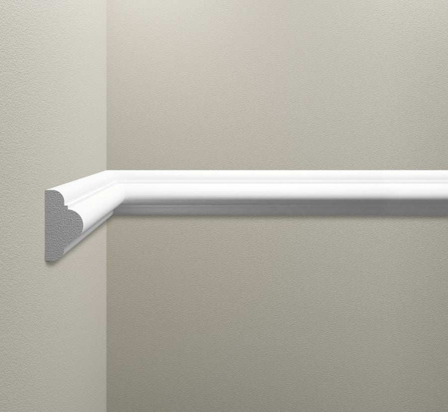 Listwa naścienna gładka LNG-21 Flex klejona Cezar Biały Mat 2,40m
